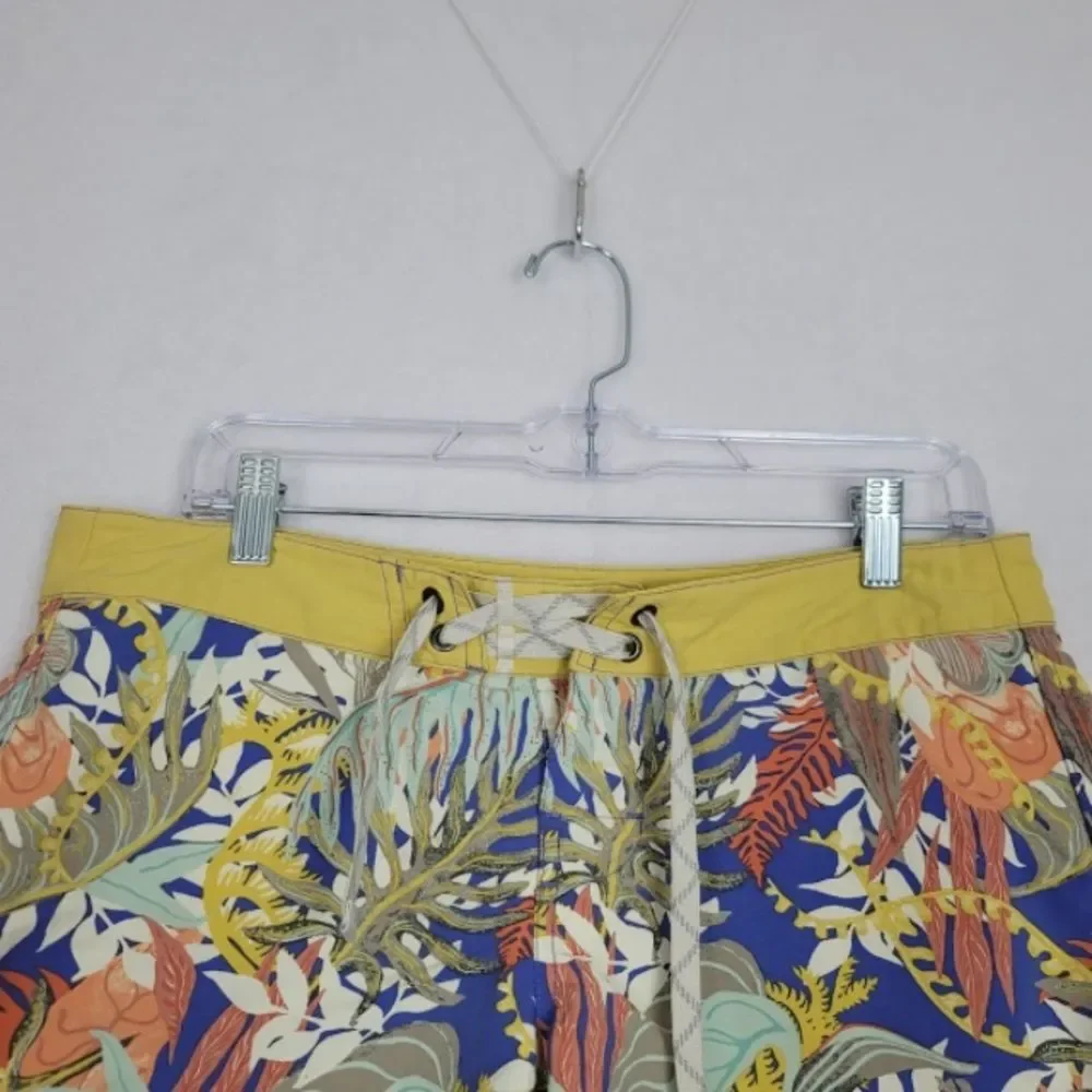 Patagonia Swim board Shorts Tropical print multi-colored Size 6 draw string tie
